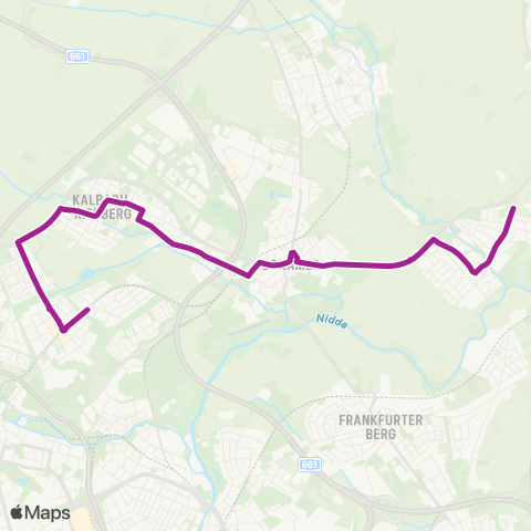 RMVB Frankfurt (Main) Tempelhof - Frankfurt (Main) Kalbach map