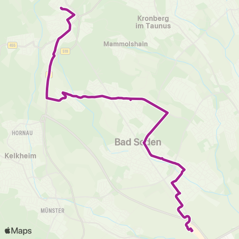RMVB Königstein (Taunus) Stadtmitte - Sulzbach (Taunus) Mtz / Busbahnhof map