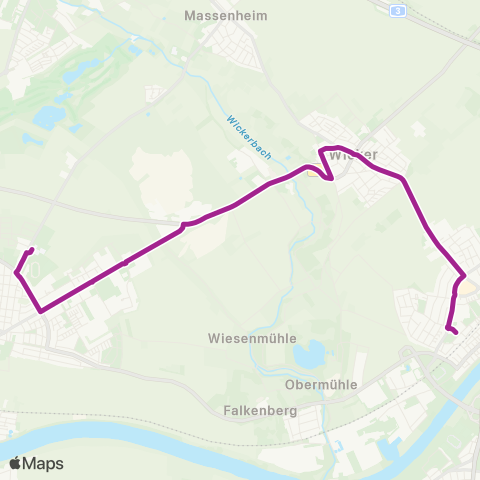 RMVB Hochheim (Main) Heinrich-Von-Brentano-Schule - Flörsheim (Main) Stadthalle / Schulzentrum map