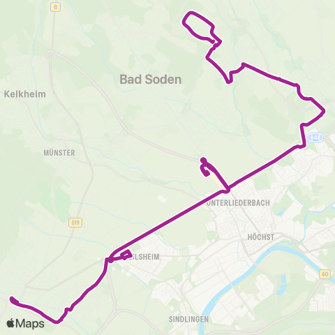 RMVB Eschborn Heinrich-Von-Kleist-Schule - Bad Soden (Taunus) Bahnhof map