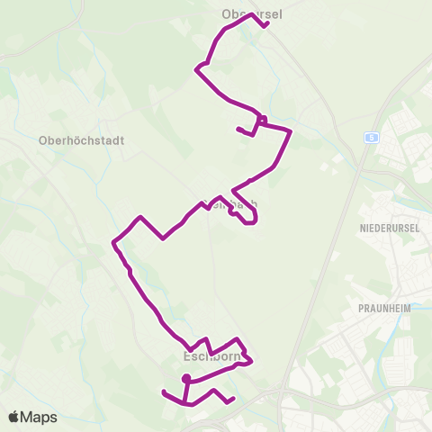 RMVB Eschborn Südbahnhof - Oberursel (Taunus)-Weißkirchen Ost map