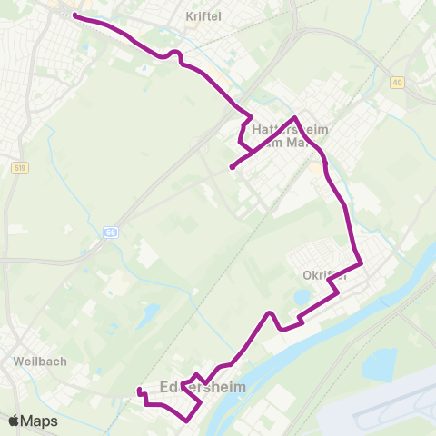 RMVB Hofheim AM Taunus Bahnhof - Hattersheim (Main)-Eddersheim Bahnhof map
