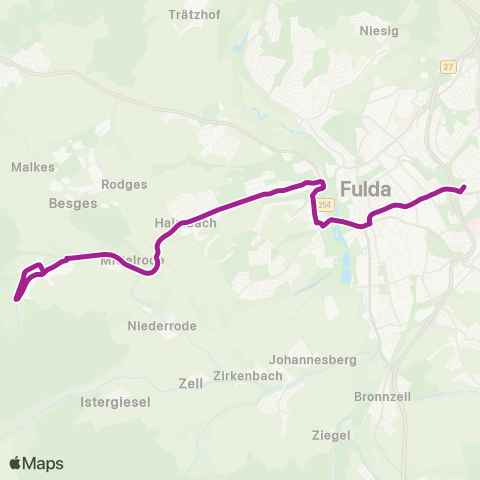 RMVB Fulda-Mittelrode - Fulda Marianum map