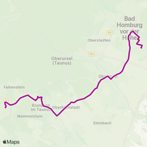 RMVB Königstein (Taunus) Bahnhof - Bad Homburg V.D.H. Bahnhof map