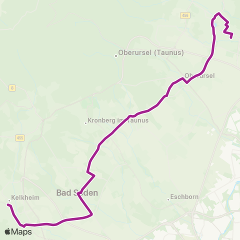 RMVB Kelkheim (Taunus) Bahnhof - Oberursel (Taunus) Bahnhof map