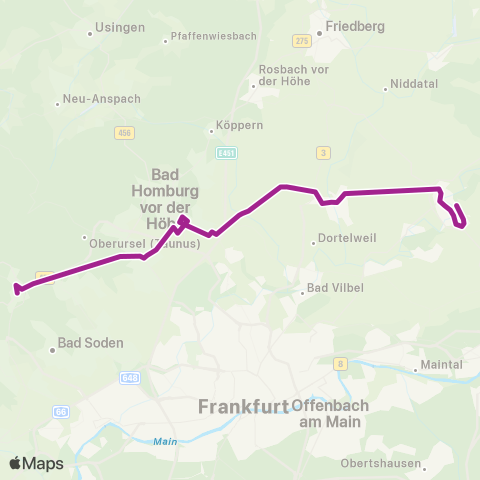 RMVB Königstein (Taunus) Bahnhof - Nidderau-Heldenbergen Nidderau Bahnhof map