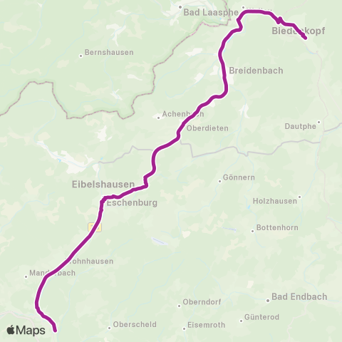 RMVB Biedenkopf Bahnhof - Dillenburg Zob map