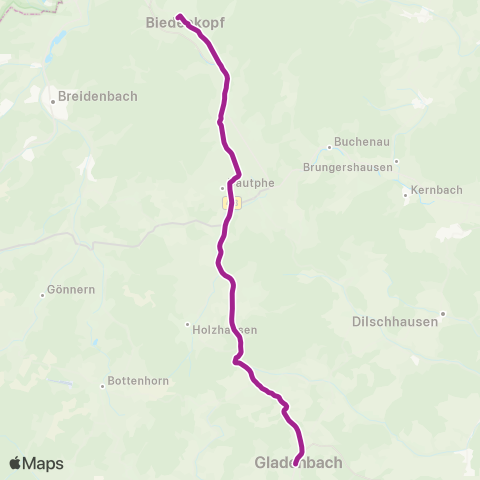 RMVB Gießen Parkhaus Lahnstraße - Biedenkopf Wissenscampus map
