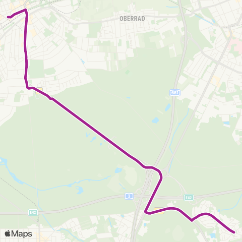 RMVB Neu-Isenburg-Gravenbruch Nachtigallenstraße - Frankfurt (Main) Südbahnhof / Schweizer Str map