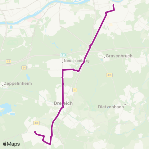 RMVB Offenbach (Main)-Zentrum Markt Pl / Frankf. Str - Langen (Hessen) Bahnhof map