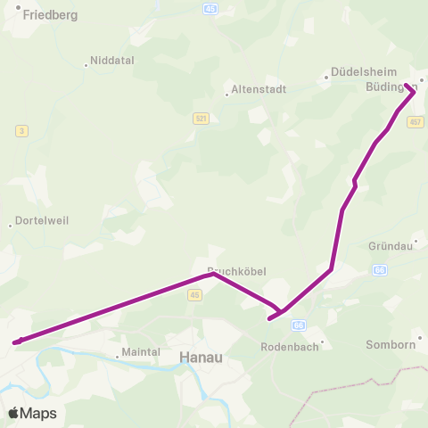 RMVB Frankfurt (Main) Enkheim - Büdingen Bahnhof map