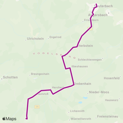 RMVB Lauterbach (Hessen) Nordbahnhof - Gedern Altes Rathaus map