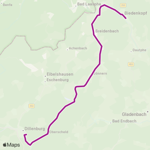 RMVB Biedenkopf Markt Pl - Dillenburg Zob map