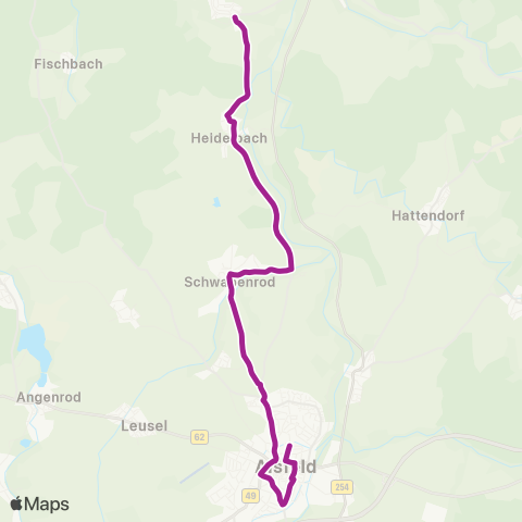 RMVB Alsfeld Gerh.-Hauptmann-Schule - Schrecksbach-Holzburg map