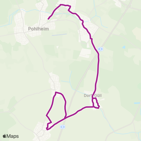 RMVB Pohlheim-Watzenborn-Steinberg A.-Reichwein-Schule - Pohlheim-Garbenteich Dorf-Güller Str map