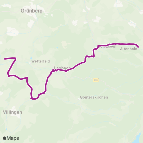 RMVB Laubach-Münster Licher Str - Laubach-Altenhain Vogelsbergstraße map