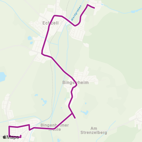 RMVB Echzell-Bisses AM Hain - Reichelsheim (Wetterau) Bahnhof map