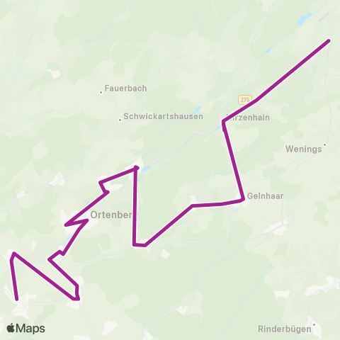 RMVB Gedern Altes Rathaus - Glauburg-Stockheim Glauburg-Stockheim Bahnhof map