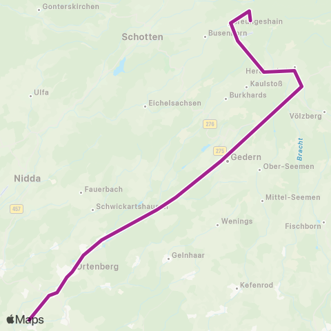 RMVB Glauburg-Stockheim Glauburg-Stockheim Bahnhof - Schotten-Breungeshain Hoherodskopf map