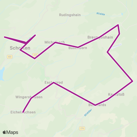 RMVB Schotten-Eichelsachsen Backhaus - Schotten Vulkaneum map