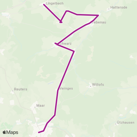 RMVB Lauterbach (Hessen) AM Wörth - Alsfeld-Lingelbach Königstraße map