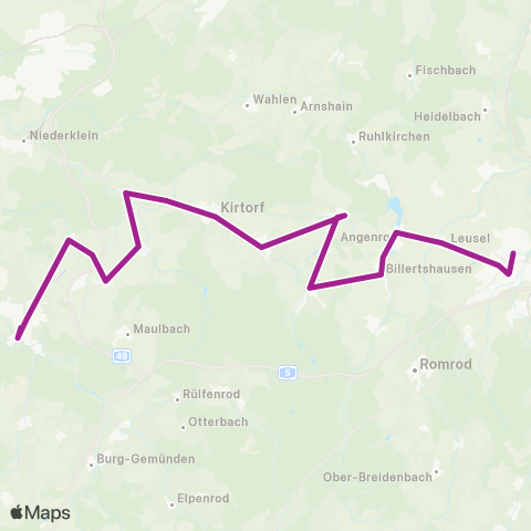RMVB Homberg (Ohm) Rathaus - Alsfeld Bahnhof map