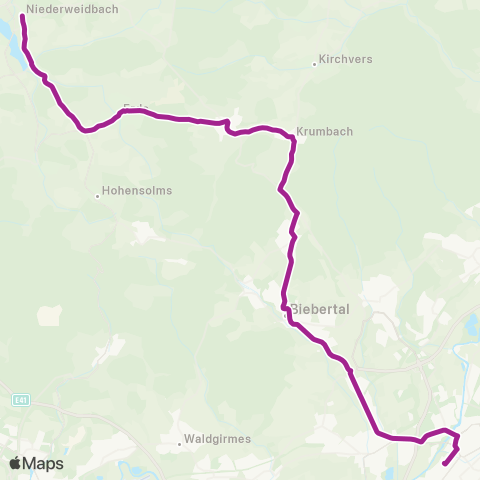 RMVB Gießen Bahnhof - Hohenahr-Erda Alte Zigarrenfabrik map