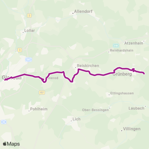 RMVB Reiskirchen Bahnhof - Reiskirchen-Ettingshausen AM Bahnhof map