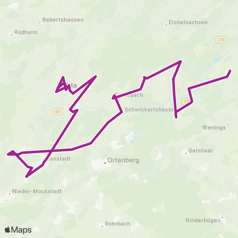 RMVB Nidda Bahnhof - Gedern Altes Rathaus map