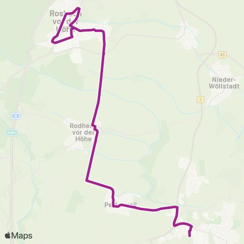RMVB Karben-Groß-Karben Bahnhof - Karben-Petterweil Friedhof map