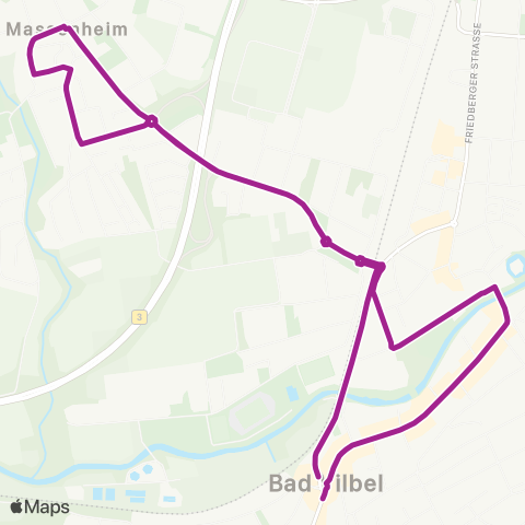 RMVB Bad Vilbel Südbahnhof - Bad Vilbel Südbahnhof map
