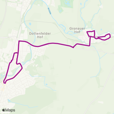 RMVB Bad Vilbel Südbahnhof - Bad Vilbel Südbahnhof map