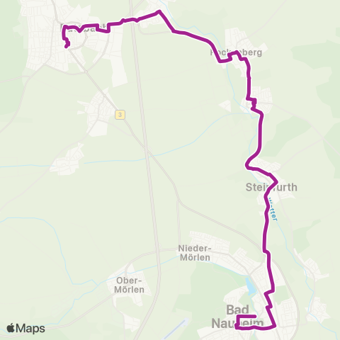 RMVB Butzbach Bahnhof - Bad Nauheim Parkstraße map