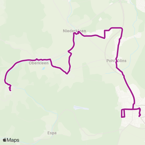 RMVB Butzbach-Pohl-Göns Rathaus - Butzbach Bahnhof map