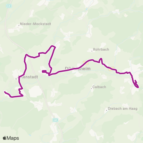 RMVB Büdingen Bahnhof - Altenstadt-Oberau AM Rosengarten map