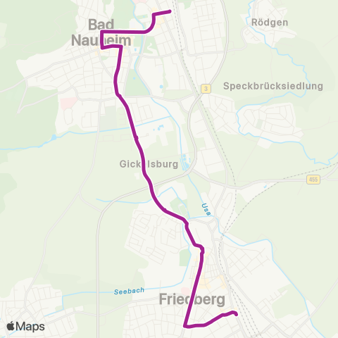 RMVB Bad Nauheim Bahnhof - Friedberg (Hessen) Bahnhof map
