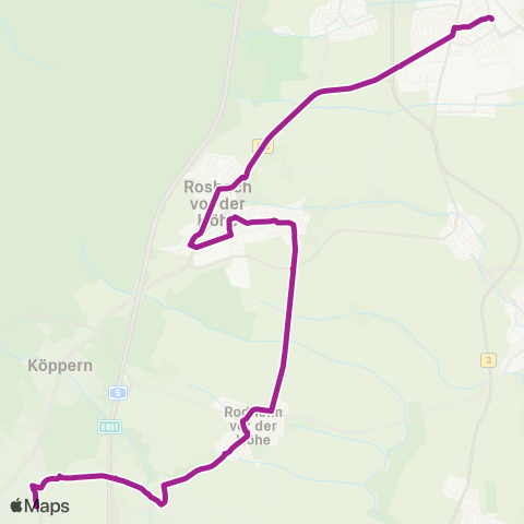 RMVB Friedrichsdorf Bahnhof - Friedberg (Hessen) Kaiserstraße map