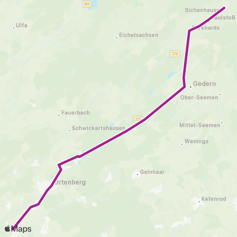 RMVB Gedern Altes Rathaus - Glauburg-Stockheim Glauburg-Stockheim Bahnhof map