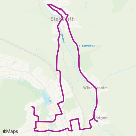 RMVB Bad Nauheim Bahnhof - Bad Nauheim Kaiserberg map