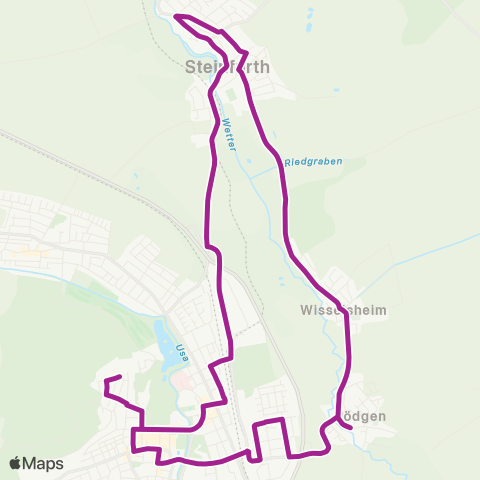 RMVB Bad Nauheim Kaiserberg - Bad Nauheim Bahnhof map