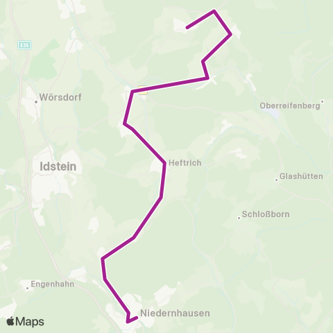 RMVB Niedernhausen Rathaus - Waldems-Steinfischbach Berliner Str map