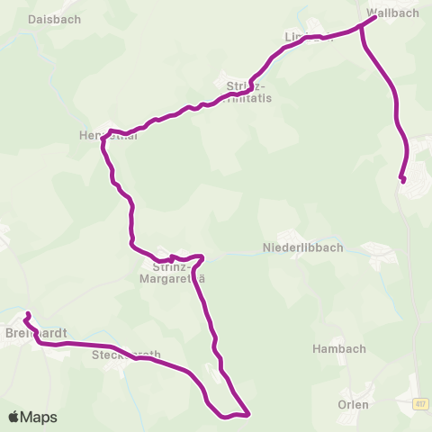 RMVB Hünstetten-Kesselbach Neukirchner Str - Hohenstein-Breithardt Glockengasse map