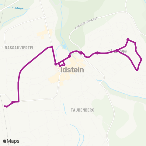 RMVB Idstein Im Füllenschlag - Idstein Bahnhof map
