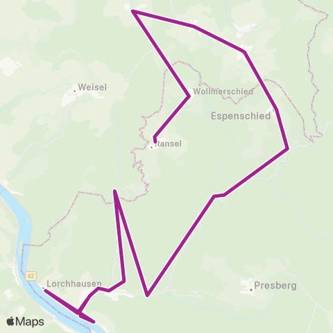 RMVB Lorch-Ransel Altes Rathaus - Lorch Bahnhof map