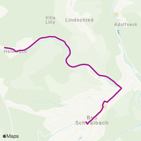 RMVB Bad Schwalbach Kurhaus - Bad Schwalbach-Adolfseck Taunusstraße map