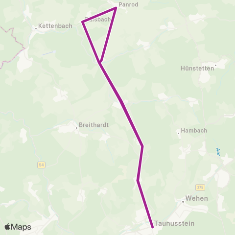 RMVB Taunusstein-Hahn Busbahnhof - Taunusstein-Hahn Busbahnhof map