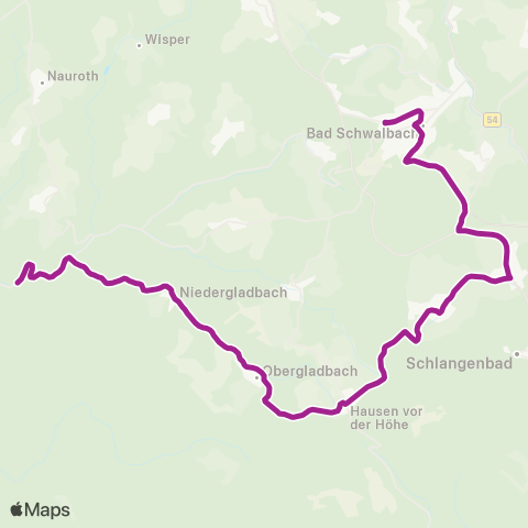 RMVB Heidenrod-Geroldstein Kapellenstraße - Bad Schwalbach Nao-Schule map