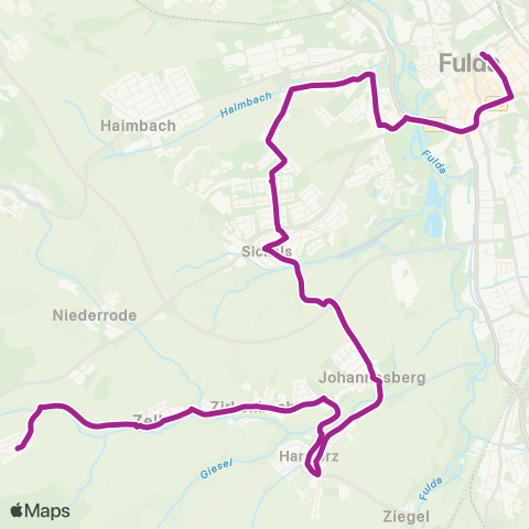 RMVB Fulda Stadtschloss - Fulda-Istergiesel map