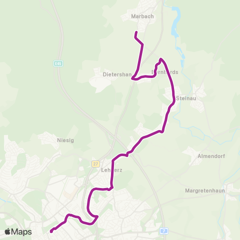 RMVB Fulda Stadtschloss - Petersberg-Marbach Im Eichsfeld map