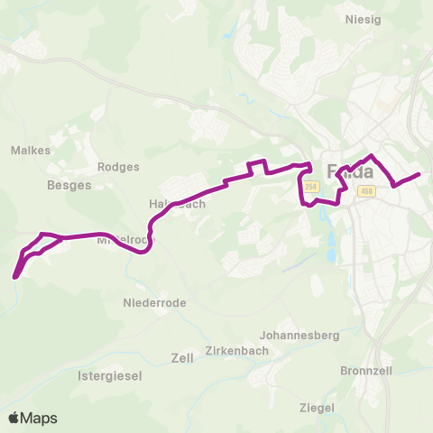 RMVB Fulda AM Seeseberg - Fulda-Oberrode Hubertusring map